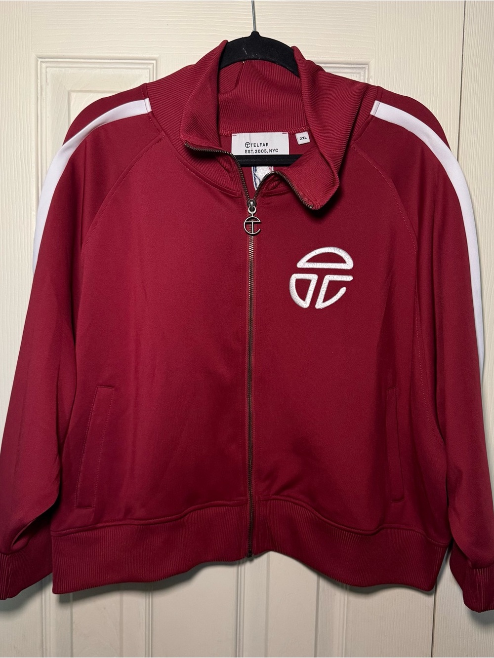 Telfar Cropped Track Jacket - Oxblood